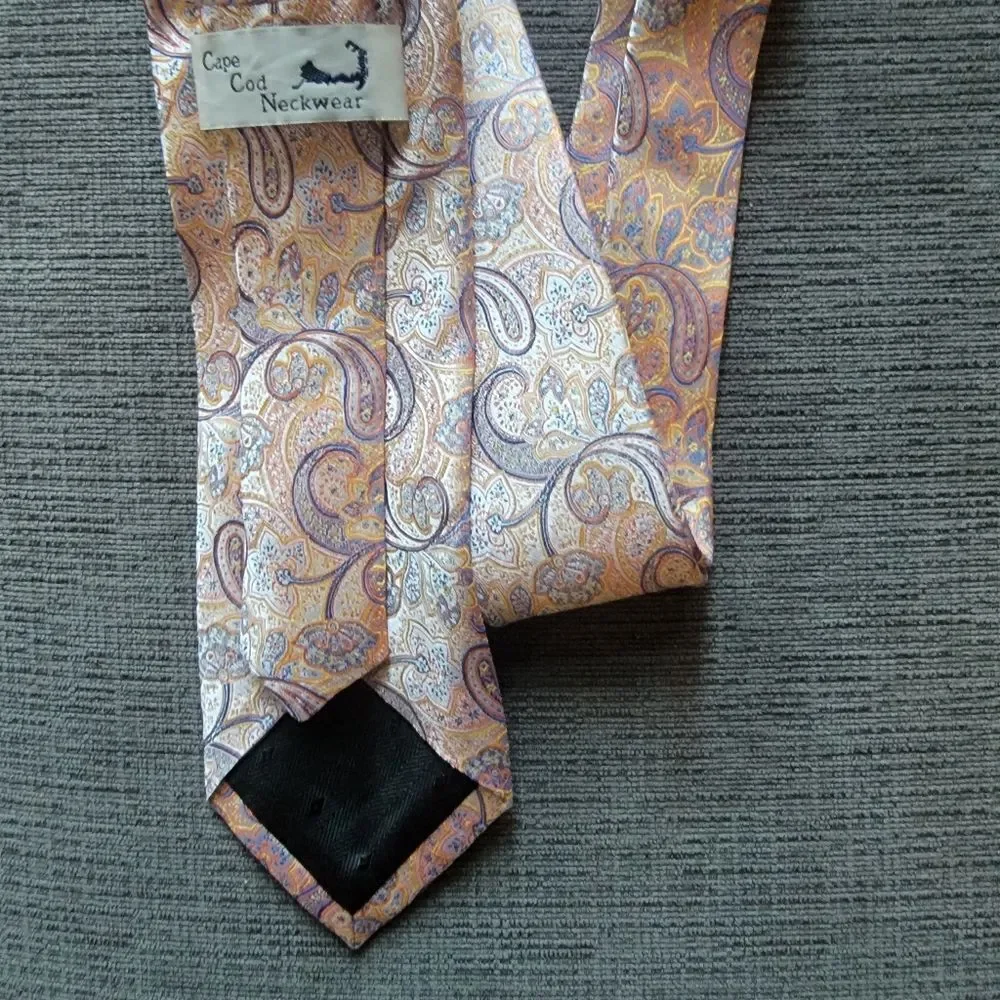 CAPE COD Neckwear Men's  Tie Paisley Pattern with Multicolor Accents